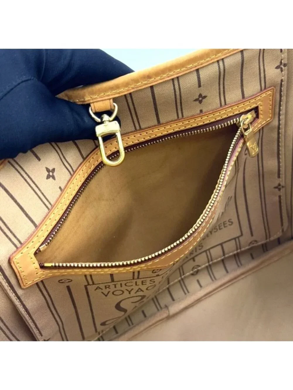 ★SOLD★ Louis Vuitton Neverfull PM Monogram Leather Brown Tote Gold - Picture 12 of 15